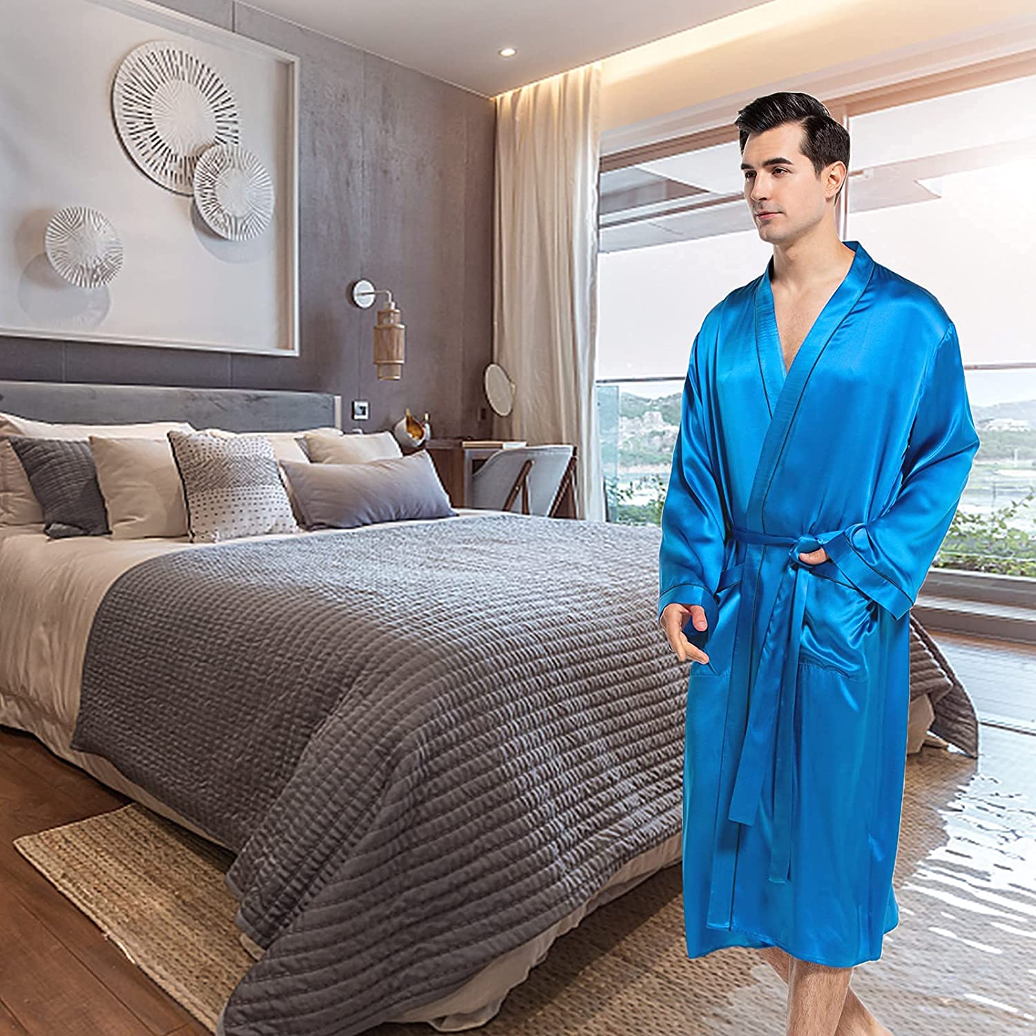 mens silk bathrobe