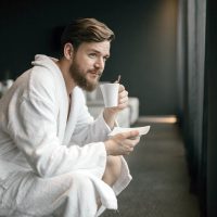 mens silk bathrobe